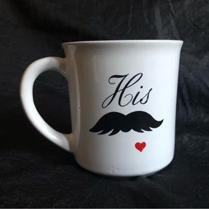 His Mug with Mustache and Red Heart